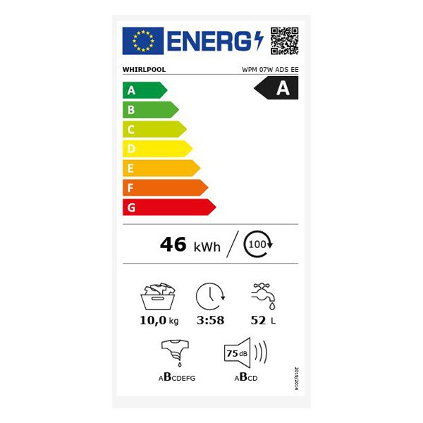 Veš mašina Whirlpool WPM 07W ADS EE 10kg/1400rpm - Image 3